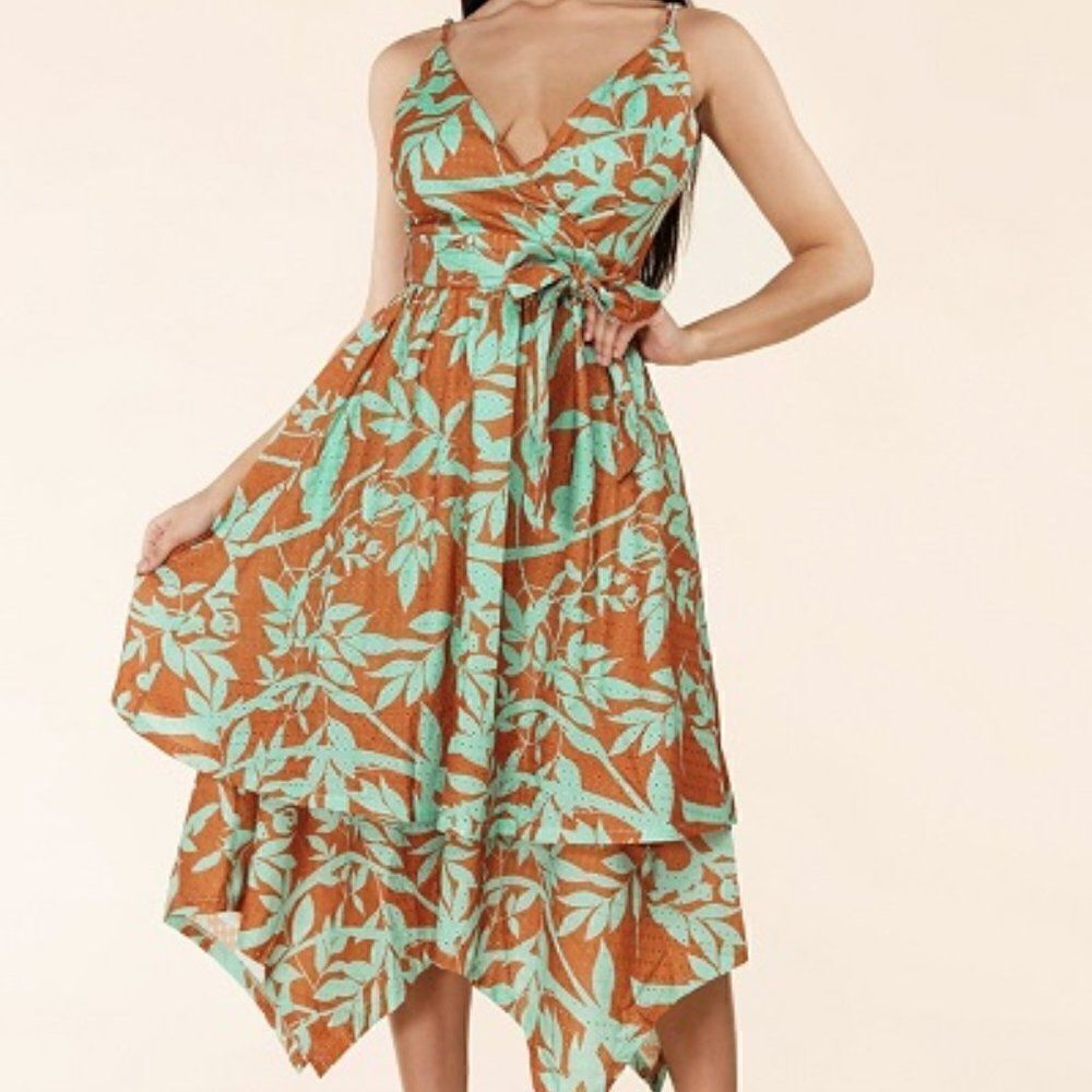L'atise by Amy Handkerchief Hem Midi Dress - Floral Eyelet - Picture 8 of 11